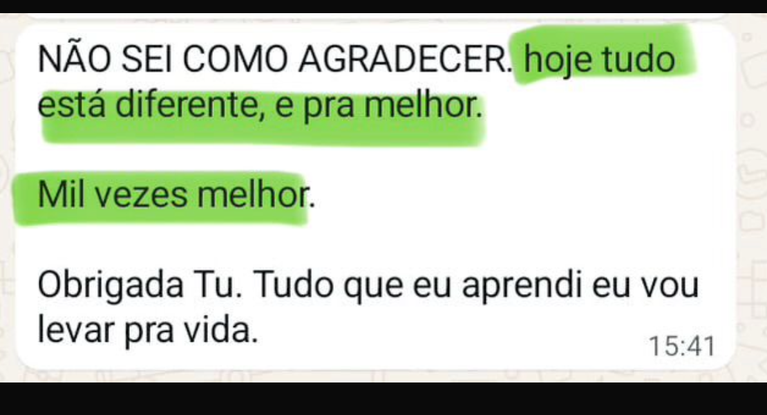 Relato sobre uma mudança positiva levada para a vida